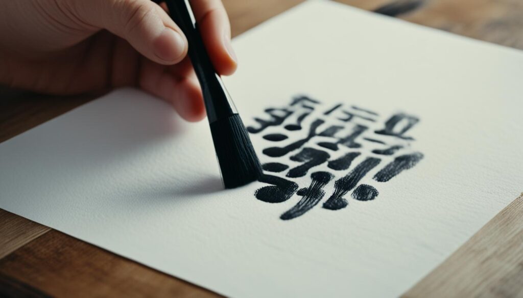 Brush preparation in Chinese calligraphy