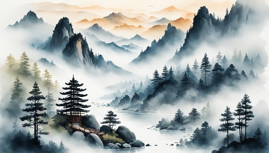 Chinese ink landscape painting