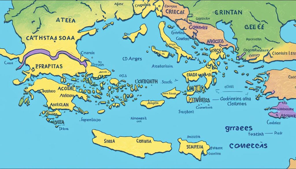 Map of Greece with City States